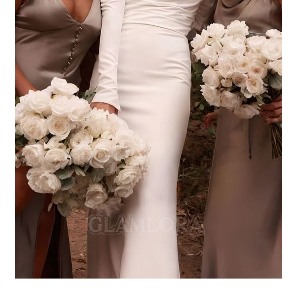 Glam Lora White Long Sleeve Wedding Dress